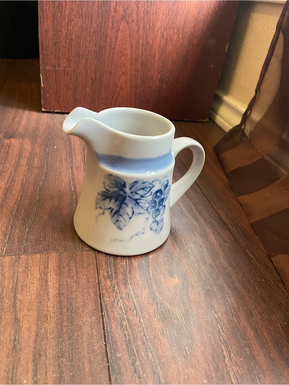 Noritake Stoneware Creamer Pitcher blue white